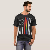 LGBT Thin Red Line Rainbow America Flag Gay Firefi T-Shirt (Vorne ganz)