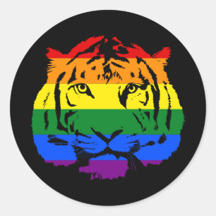 LGBT Tiger Runder Aufkleber