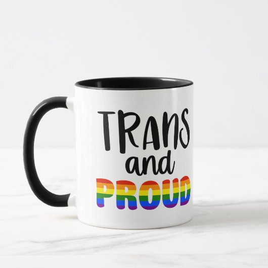 LGBT Trans and Proud Mug Tasse (Links)
