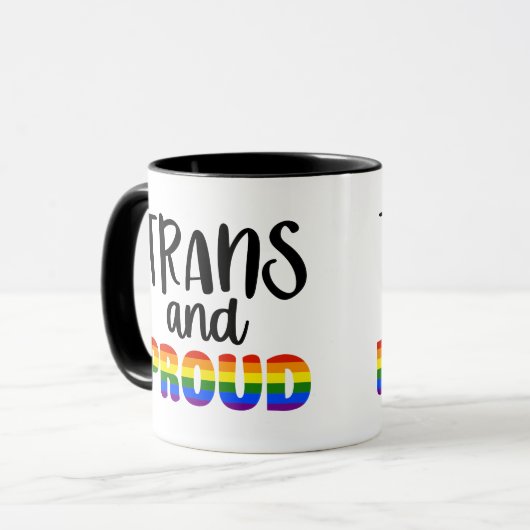 LGBT Trans and Proud Mug Tasse (Vorderseite Links)