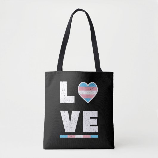 LGBT Transgender Pride Flag Distressive Grunge Lie Tasche (Vorderseite)