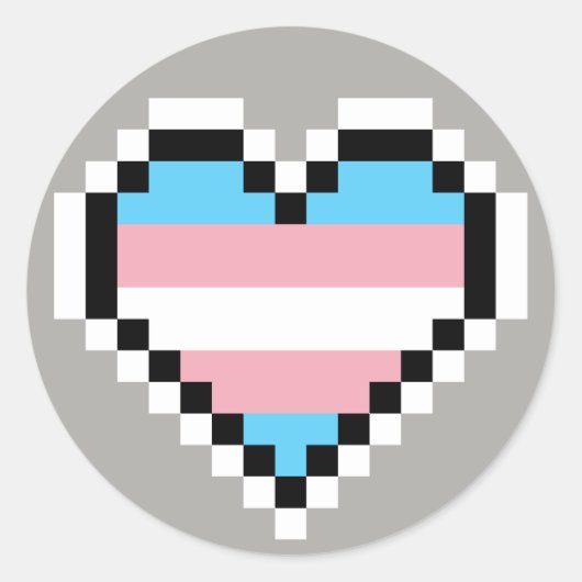 LGBT-Transgender-Prix-Pixelart Runder Aufkleber (Vorderseite)