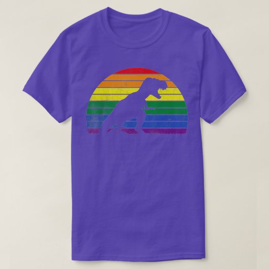 LGBT TRex Gay Pride Lesbian Dinosaur Sunset T-Shirt (Design vorne)