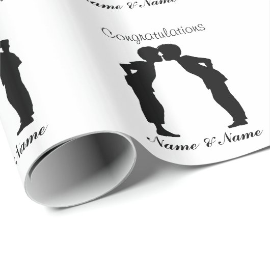 LGBT Two Men Küssen Silhouette Geschenkwrap Geschenkpapier (Rolleneckpunkt)