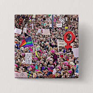 LGBT u. Regenbogen-Zeichen an der März-dem Knopf Button