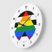 LGBT-Uhr mit gerader Flagge Große Wanduhr (Winkel)