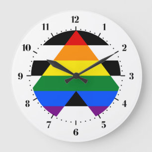 LGBT-Uhr mit gerader Flagge Große Wanduhr