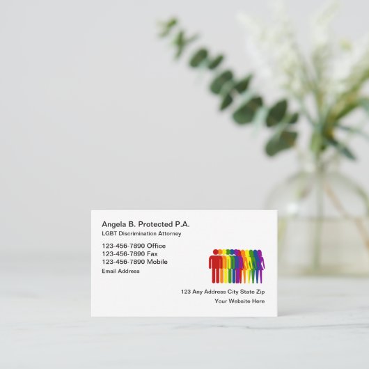 LGBT Unterscheidungs-Rechtsanwalt Visitenkarte (Stehend Vorderseite)