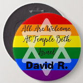 LGBT Unterstützende jüdische Taste mit David Star Button (Vorne & Hinten)
