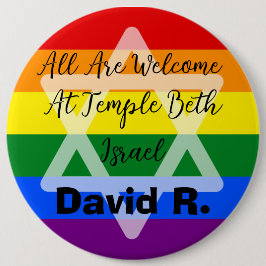 LGBT Unterstützende jüdische Taste mit David Star Button