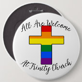 LGBT-unterstützendes Christlich Button (Vorne & Hinten)