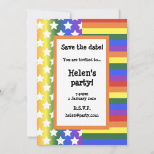 LGBT USA Flag Save the Date Karte