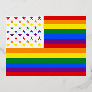 LGBT USA-Flagge Folien Feiertagspostkarte