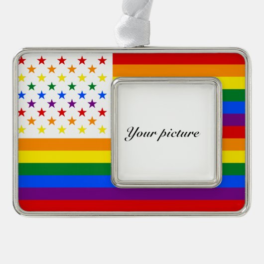 LGBT USA Rahmen-Ornament SILBER (Vorderseite)