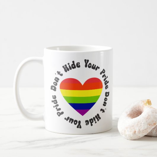 LGBT verbirgt Ihren Stolz, GayPride Kaffeetasse (Mit Donut)