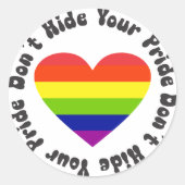 LGBT verbirgt Ihren Stolz, GayPride Runder Aufkleber (Vorderseite)