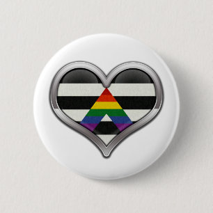 LGBT Verbündet-Chrom-Herz Button