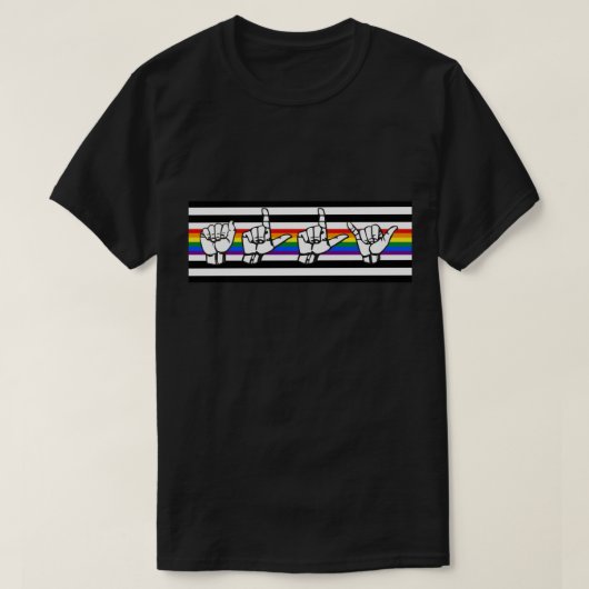 LGBT Verbündet-Stolz-Amerikaner-Gebärdensprache T-Shirt (Design vorne)