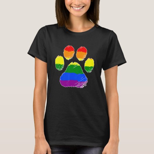 Lgbt Verbündete Furry Pride Rainbow Fursuit Dog Pa T-Shirt (Vorderseite)