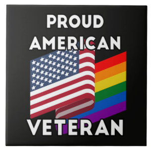 LGBT-Veteranen - Amerikanische Flagge Fliese