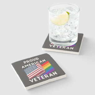 LGBT-Veteranen - Amerikanische Flagge Steinuntersetzer