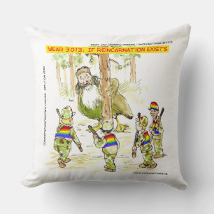 LGBT Vs Giant Ducks Funny Cotton Throw Kissen