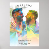 LGBT Wedding Verlobtes Paar mit einfachen Rainbow- Poster (Vorne)