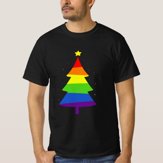 LGBT Weihnachtsbaum-Gay Pride T-Shirt (Vorderseite)