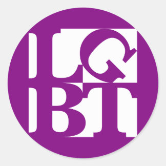LGBT White Pop Round Aufkleber