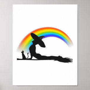 Lgbt Yoga Pride Hexe Hippie Regenbogen Halloween Poster