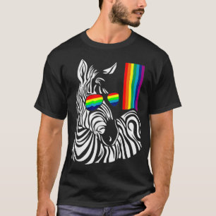LGBT Zebra Gay Pride LGBTQ Regenbogenflagge Sonnen T-Shirt