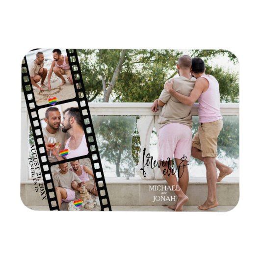 LGBTQ 4 FOTO Filmstrip Save the Date Magnet (Horizontal)