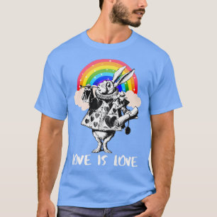 LGBTQ Alice-in-Wonderland Weißes Kaninchen - Liebe T-Shirt