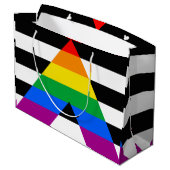 LGBTQ+-Alleinflagge Große Geschenktüte (Rückseite Schrägansicht)