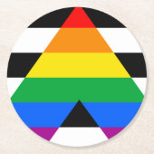 LGBTQ+-Alleinflagge Runder Pappuntersetzer (Vorderseite)