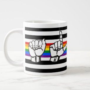LGBTQ+ - Alleinstolz auf die amerikanische Gebärde Jumbo-Tasse