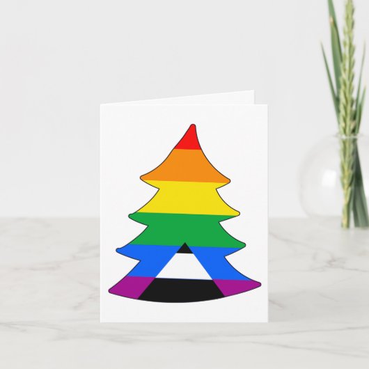LGBTQ+ Ally Holigay Tree Feiertagskarte (Vorderseite)