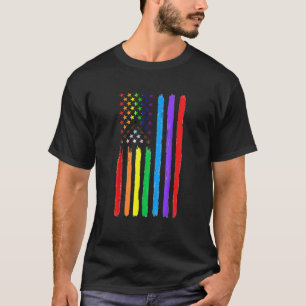 Lgbtq American Flag Pride Rainbow Gay Lesbian Bi T T-Shirt