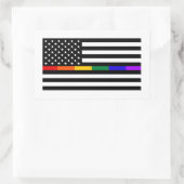 LGBTQ American Flag Rechteckiger Aufkleber (Tasche)