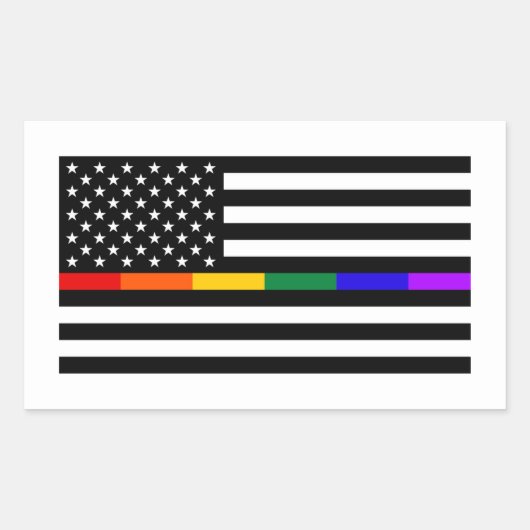 LGBTQ American Flag Rechteckiger Aufkleber (Vorderseite)