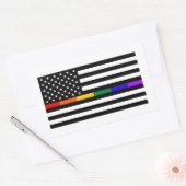 LGBTQ American Flag Rechteckiger Aufkleber (Umschlag)