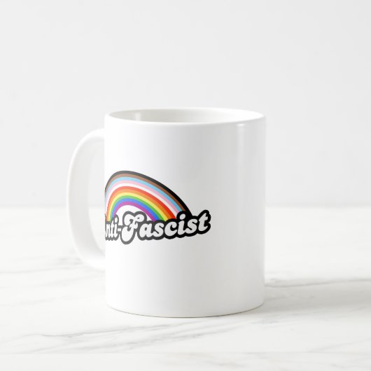 LGBTQ+ Antifaschist Kaffeetasse (Vorderseite Links)