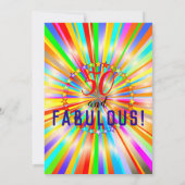 LGBTQ Any Age Fabulous Rainbow Birthday Magenta Einladung (Rückseite)