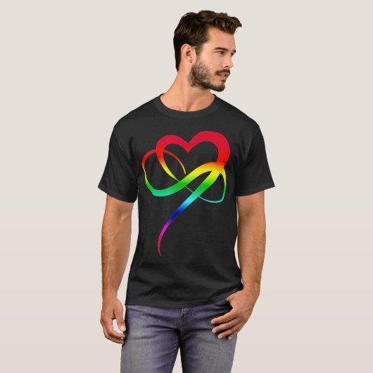 LGBTQ Art Liebe Symbol Rainbow Infinity Heart Poly T-Shirt (Vorne ganz)