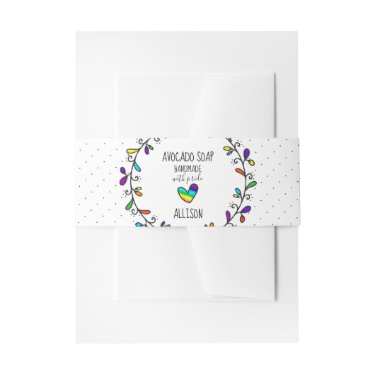 LGBTQ Artisan Made with Stolz Heart Soap Band Wrap (Vorderseite Beispiel)