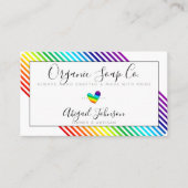 LGBTQ Artisan Small Business Rainbow Stripes Visitenkarte (Vorderseite)
