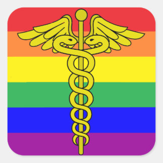 LGBTQ-Aufkleber für die Gesundheitsversorgung Quadratischer Aufkleber