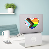 LGBTQ+-Aufkleber für Regenbogen-Herz Aufkleber (Laptop auf Schreibtisch)