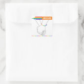 LGBTQ+-Aufkleber, Liebe ist Liebe-Aufkleber, Stolz Quadratischer Aufkleber (Tasche)