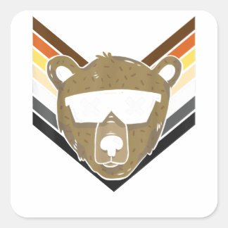 LGBTQ Bär für den Gay Pride Monat - Coole Sonnenbr Quadratischer Aufkleber